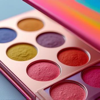 Colorful eyeshadow or makeup palette, symbolizing color cosmetics manufacturing