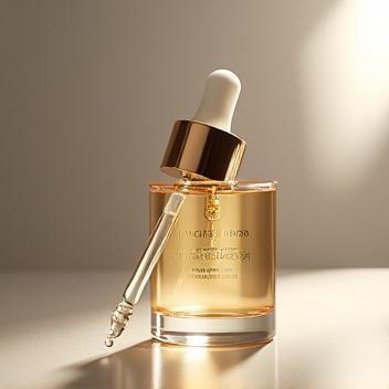 Elegant serum bottle with dropper packaging, showcasing sophisticated packaging capabilities